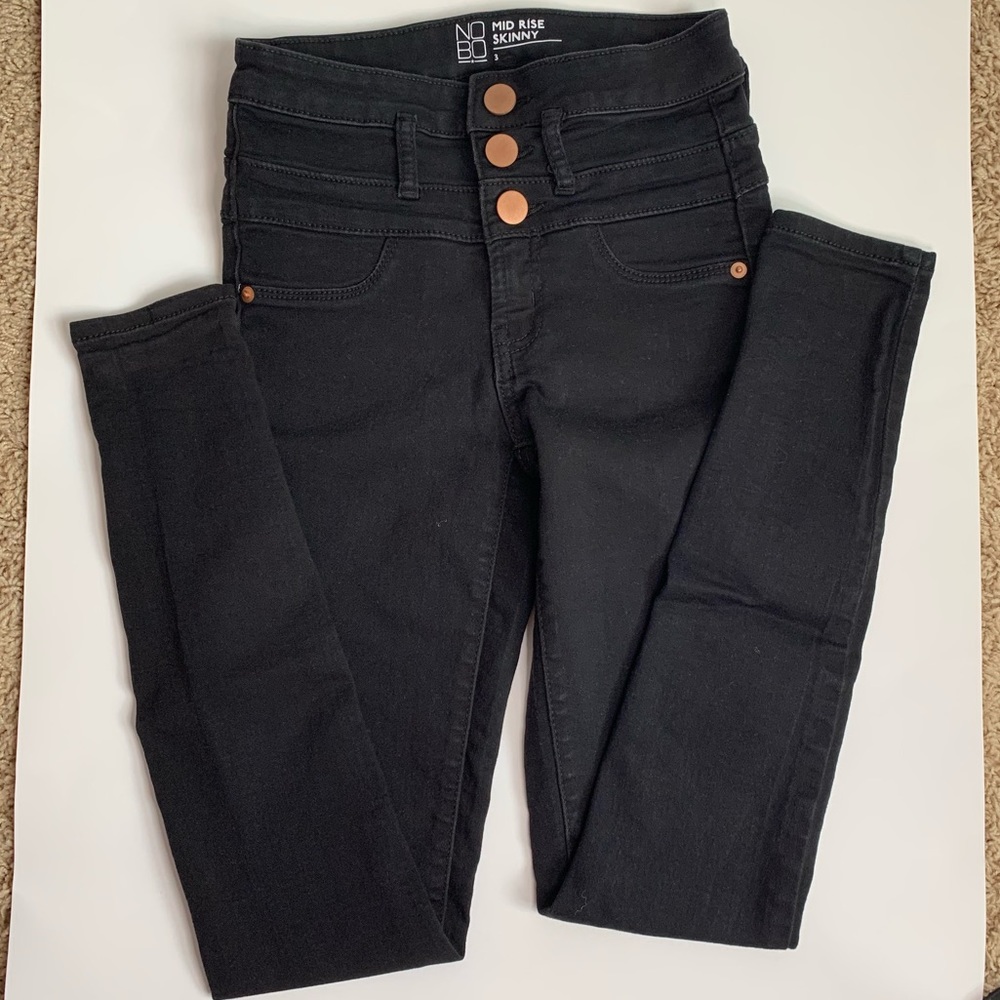 Very high waisted black jeans